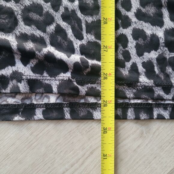 Michael Kors Leopard Print Lace Up Tunic Poncho Top Blouse Chain Detail EUC 2XL - Picture 9 of 9